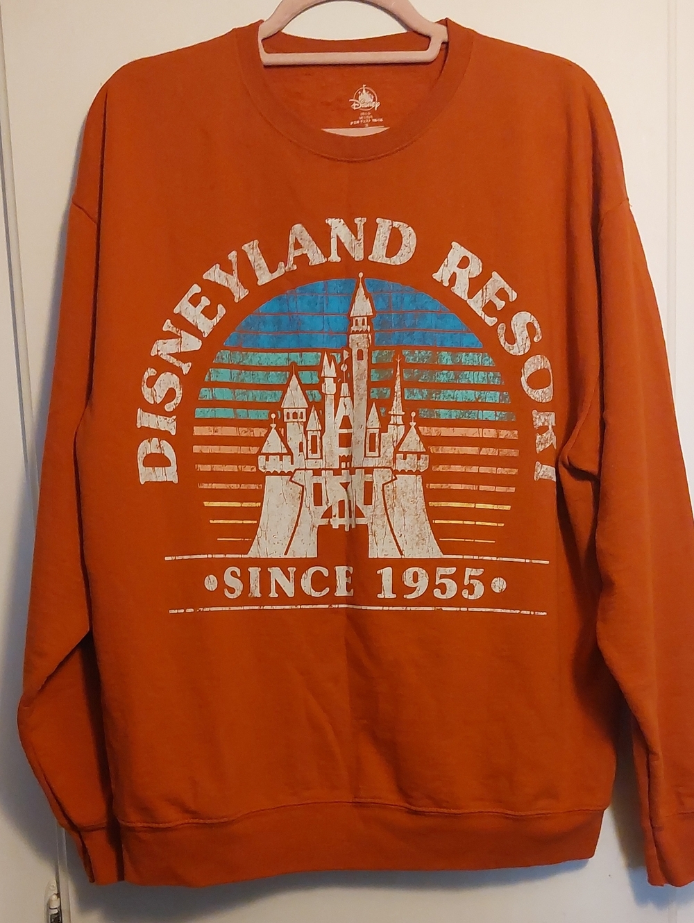 Disney Orange Pullover with White Logo